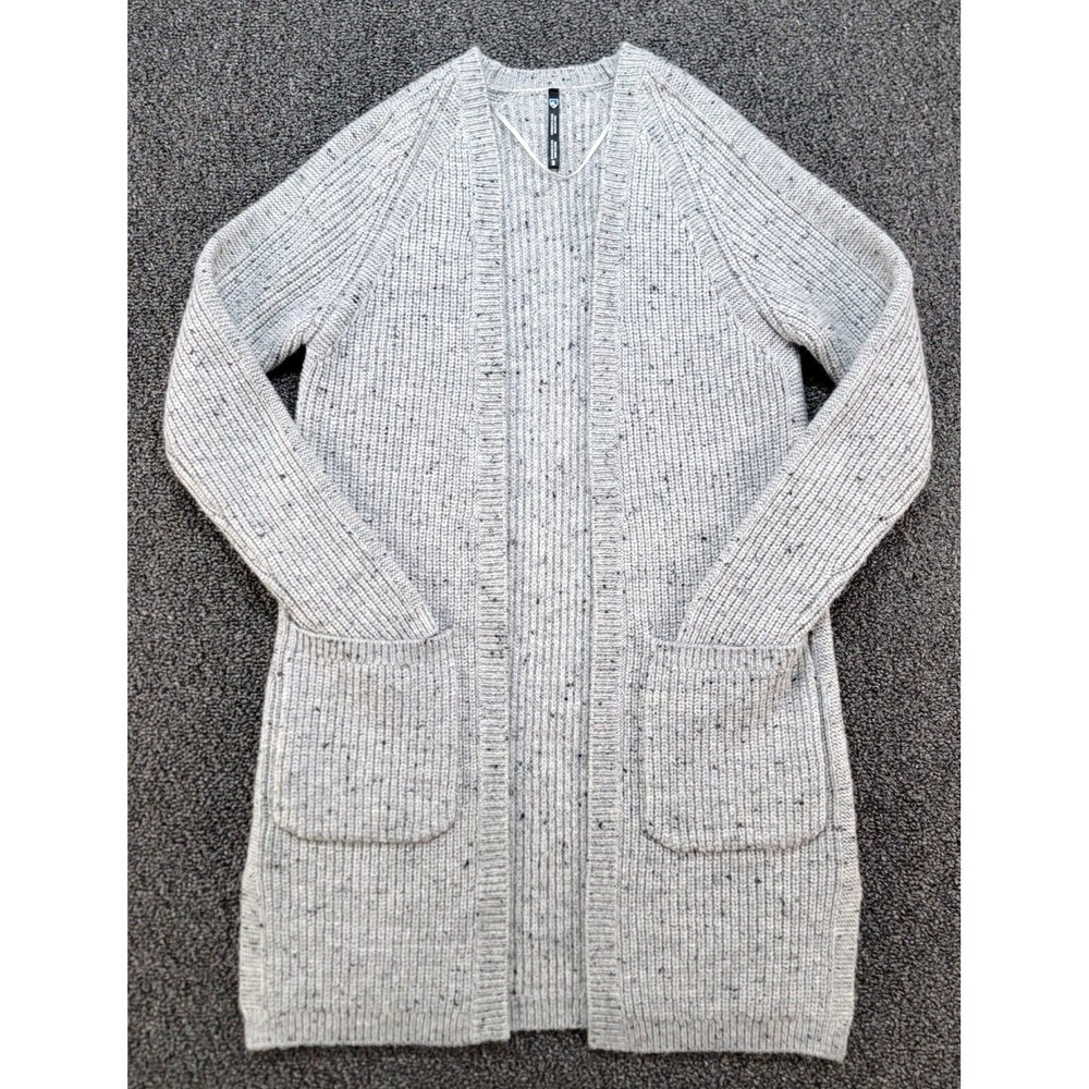 Kuhl Cardigan Womens Small Gray Wool Blend Open Front Long Sweater Cozy Outdoor